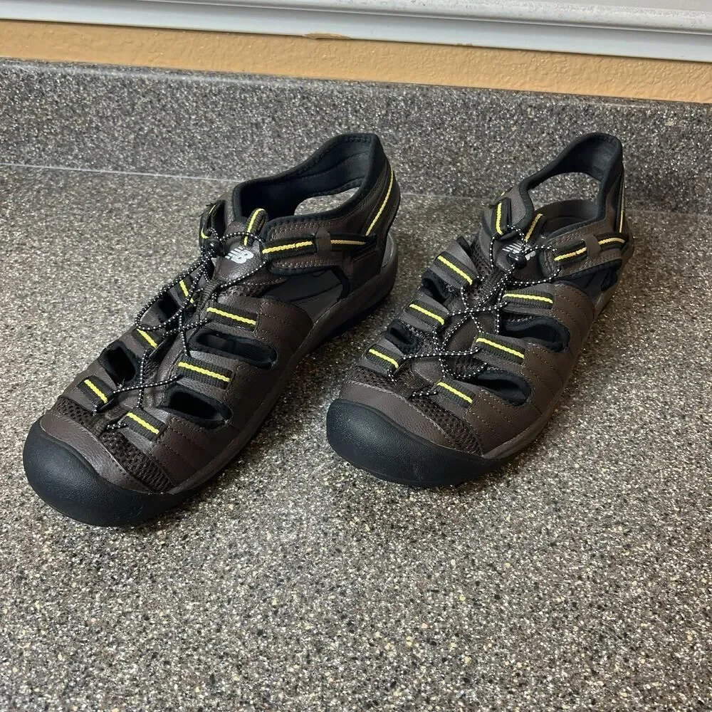 New Balance Men's Appalachian Closed Toe Hiking Sandals Size 14 Brown Drawstring